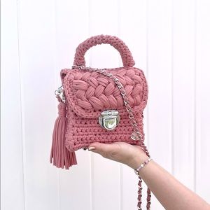 Crochet bag,Handmade bag,design bag,mauve color